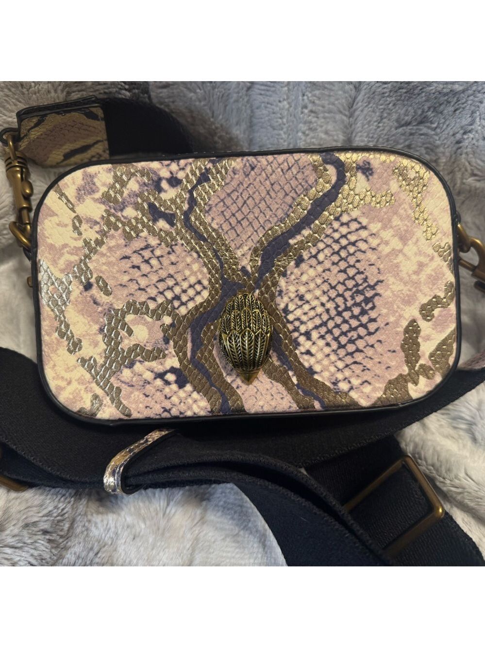 Kurt Geiger - Shoreditch Camera Bag - Snakeskin Embossed Crossbody w/Dustbag EUC